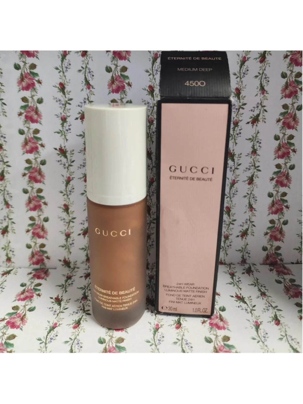 Gucci Eternité de Beauté Breathable Foundation in Medium Deep 4500 #gucci #found